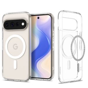 Spigen Ultra Hybrid Mag MagSafe dėklas skirtas Google Pixel 11 Pro XL - Skaidrus ir baltas