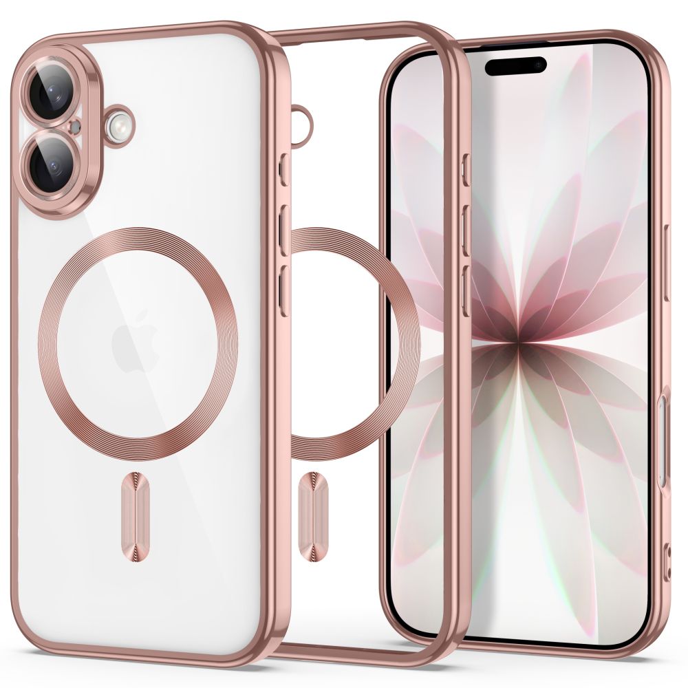 Dėklas Tech-Protect MagFlex MagSafe iPhone 17, blizgus rausvai auksinis