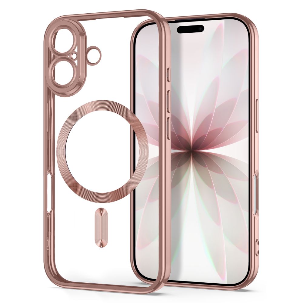Dėklas Tech-Protect MagFlex MagSafe iPhone 17, blizgus rausvai auksinis
