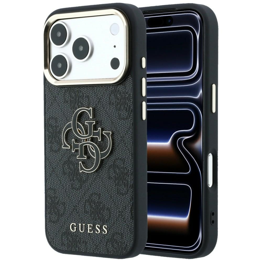 Guess 4G & Big Resin Logo dėklas iPhone 17 Pro / 18 Pro - juoda