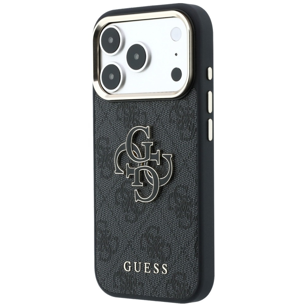 Guess 4G & Big Resin Logo dėklas iPhone 17 Pro / 18 Pro - juoda