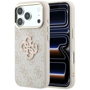 Guess 4G & Big Resin Logo dėklas iPhone 17 Pro / 18 Pro - rožinė
