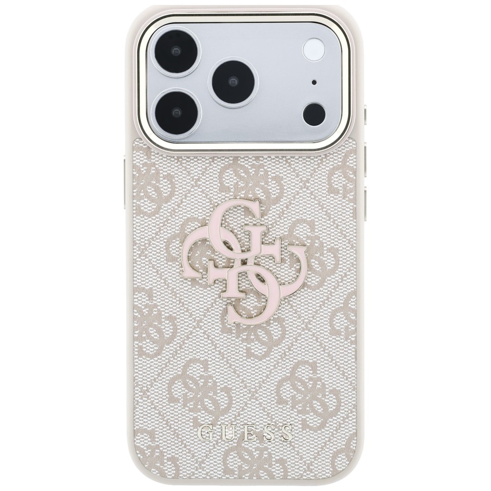 Guess 4G & Big Resin Logo dėklas iPhone 17 Pro / 18 Pro - rožinė
