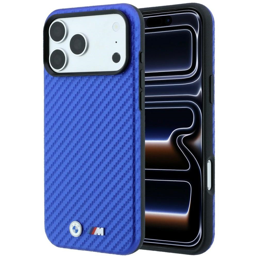 BMW M Carbon Metal Logo MagSafe dėklas iPhone 17 Pro / 18 Pro - Mėlyna