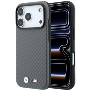 BMW M Carbon Metal Logo MagSafe dėklas iPhone 17 Pro / 18 Pro - Pilka