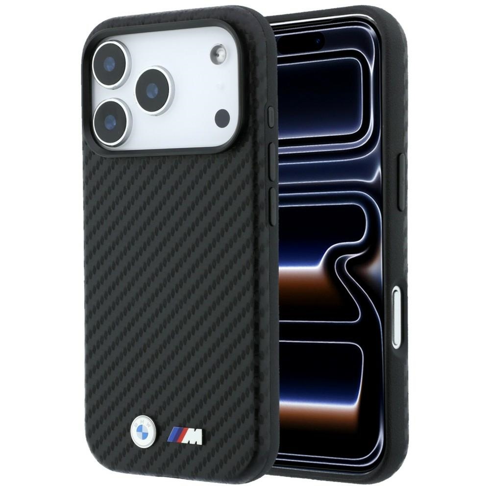 BMW M Carbon Metal Logo MagSafe dėklas iPhone 17 Pro Max / 18 Pro Max - Juoda