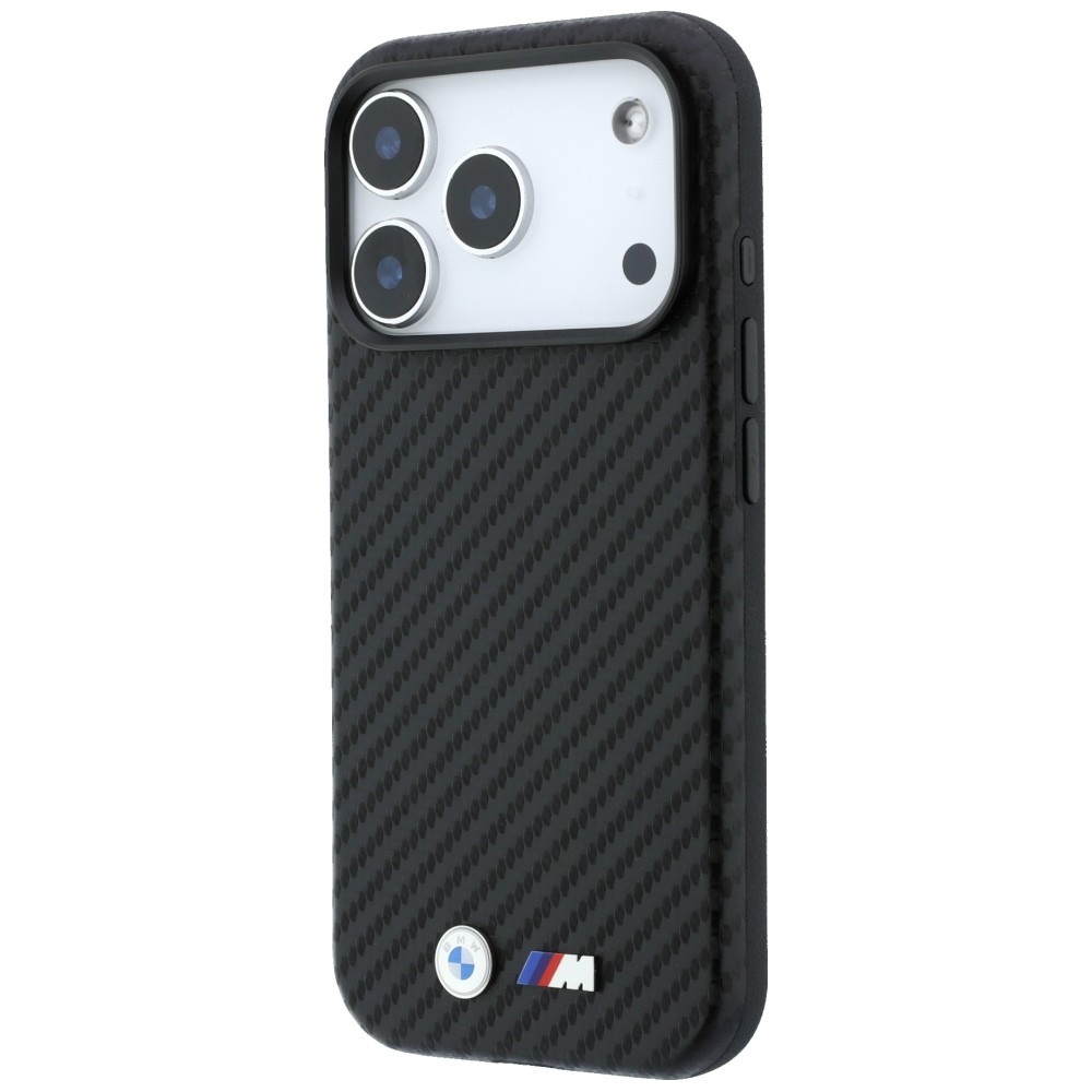 BMW M Carbon Metal Logo MagSafe dėklas iPhone 17 Pro Max / 18 Pro Max - Juoda
