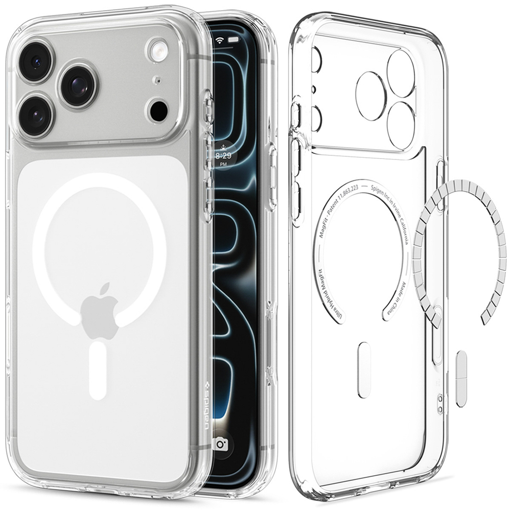 Spigen Ultra Hybrid MagSafe Case iPhone 18 Pro / 17 Pro - Skaidri ir balta