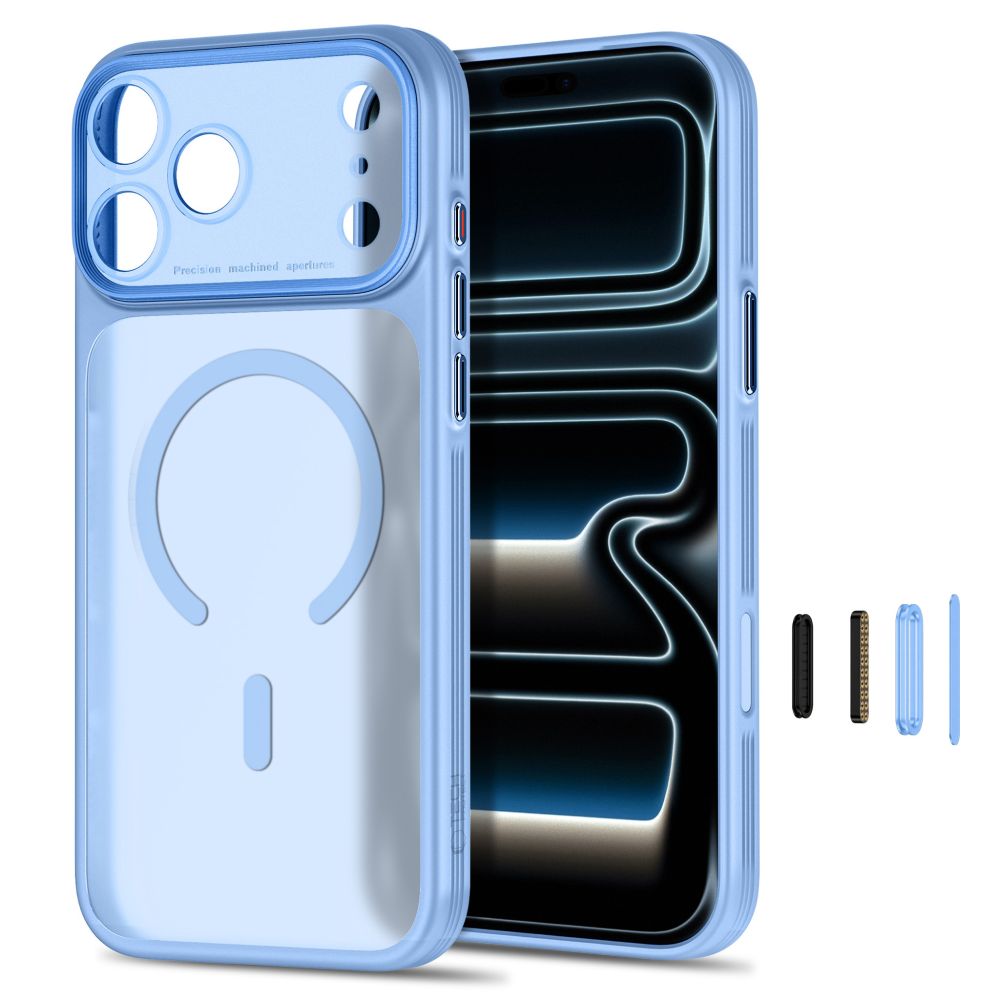 Dėklas Tech-Protect MagPrime MagSafe CC iPhone 17 Pro Max / 18 Pro Max, matinis šviesiai mėlynas