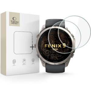 Apsauginis stiklas Tech-Protect Glass Fit+ Garmin Fenix 9 Pro (51 mm), 2 vnt., skaidrus