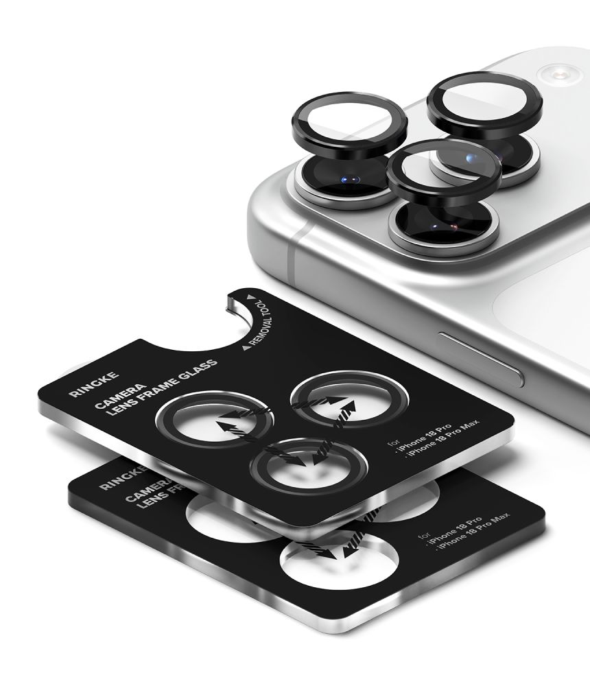 Kameros apsauginis stiklas Ringke Camera Frame Protector iPhone 18 Pro / 18 Pro Max, 2 vnt., juodas