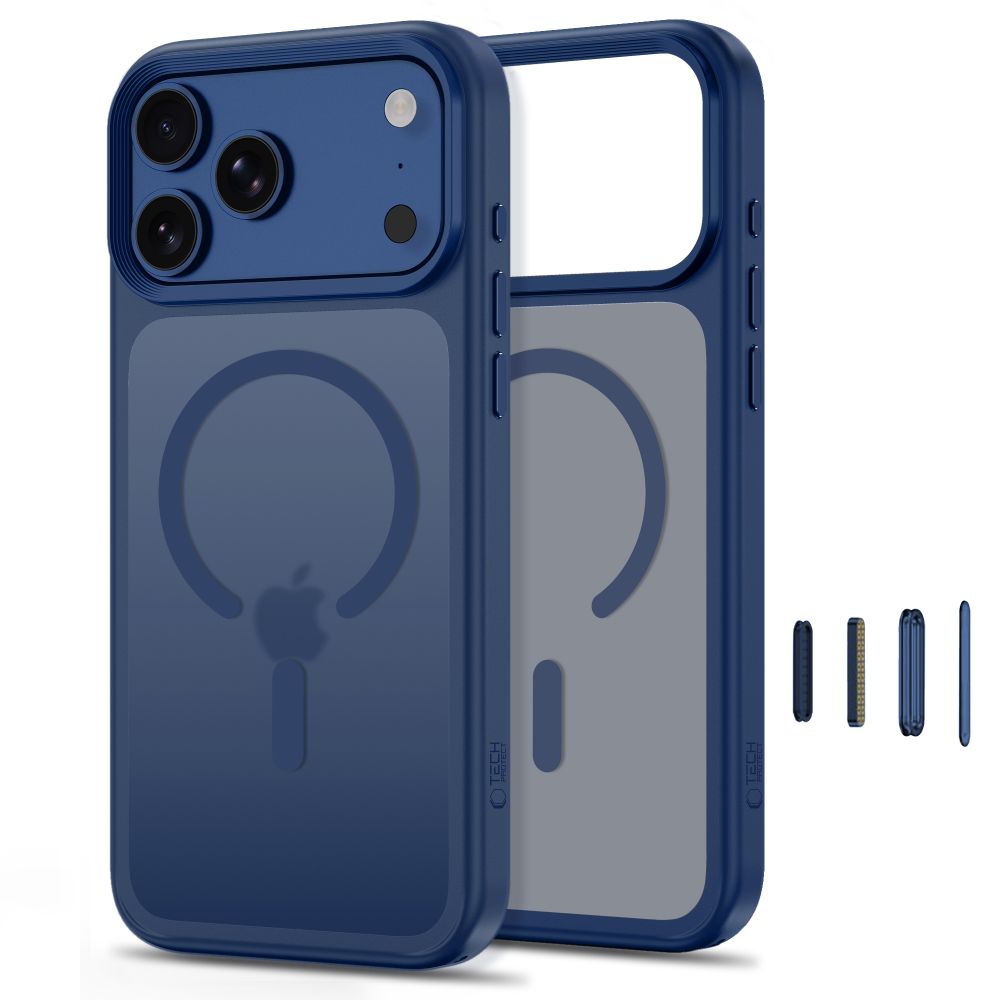 Dėklas Tech-Protect Magmat MagSafe CC iPhone 17 Pro / 18 Pro, matinis tamsiai mėlynas