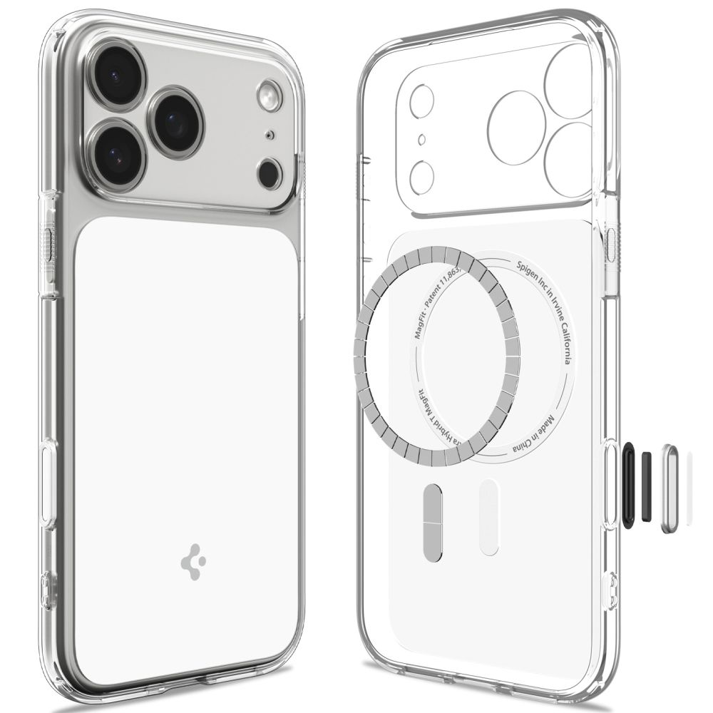 Dėklas Spigen Ultra Hybrid T MagSafe iPhone 17 Pro / 18 Pro, blizgus baltas