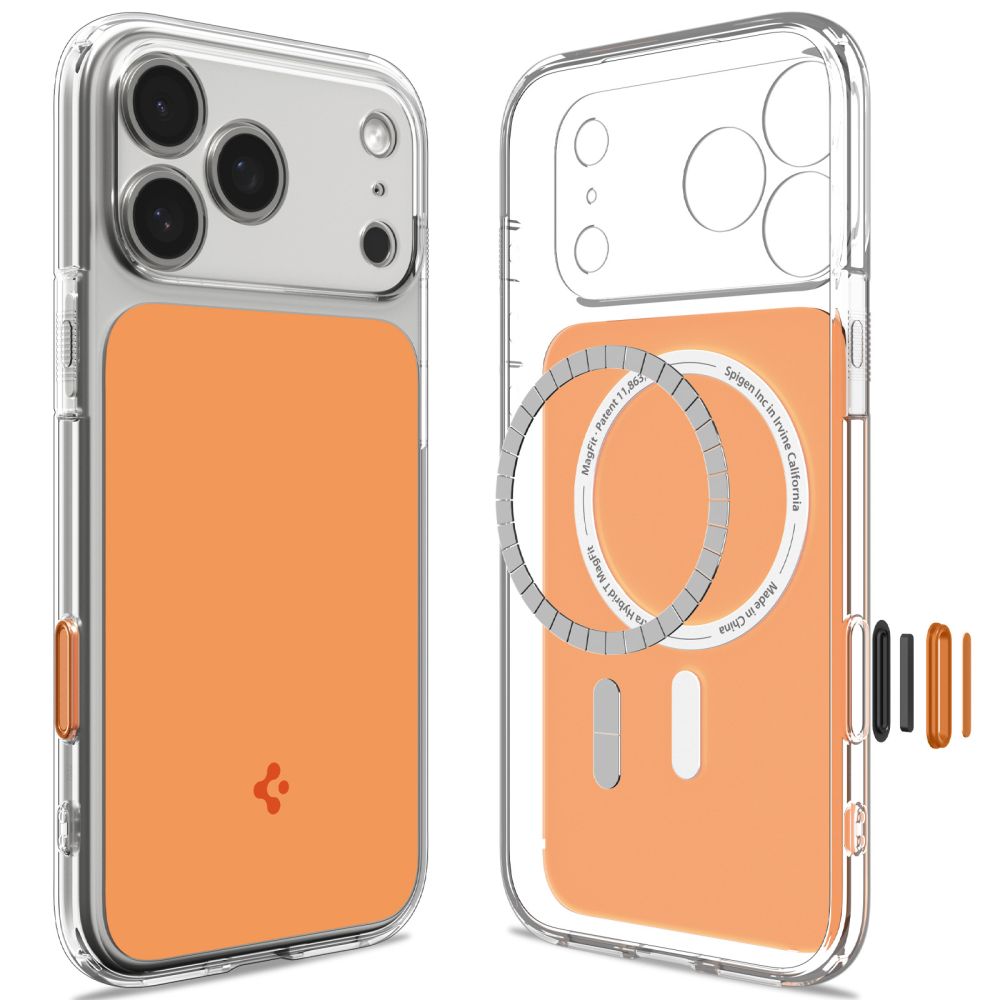 Dėklas Spigen Ultra Hybrid T MagSafe iPhone 17 Pro / 18 Pro, blizgus oranžinis