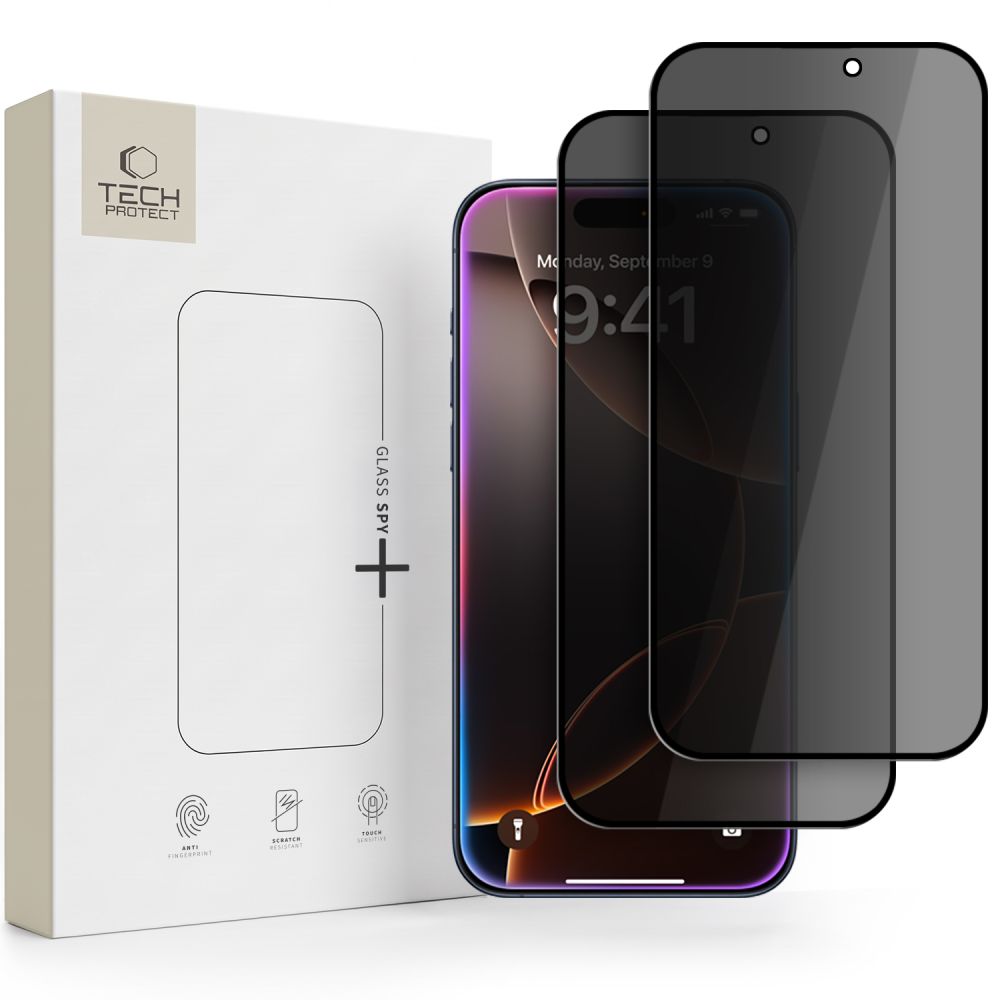 Apsauginis stiklas Tech-Protect Glass SPY+ Privacy, iPhone 18 Pro, 2 vnt.