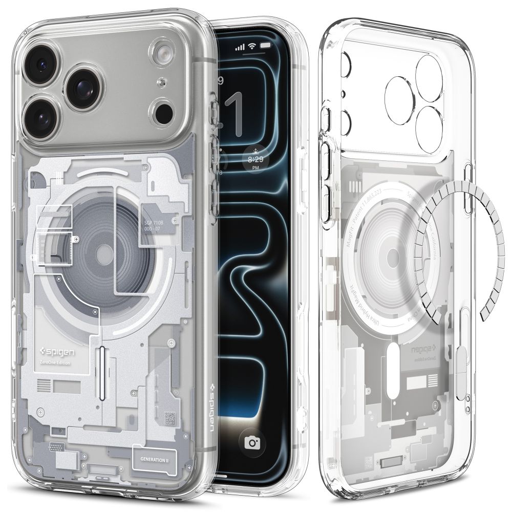 Dėklas Spigen Ultra Hybrid MagSafe iPhone 17 Pro Max / 18 Pro Max Zero One, baltas