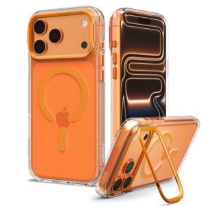 Dėklas Spigen Ultra Hybrid Optik S MagSafe iPhone 17 Pro Max / 18 Pro Max, skaidrus / oranžinis