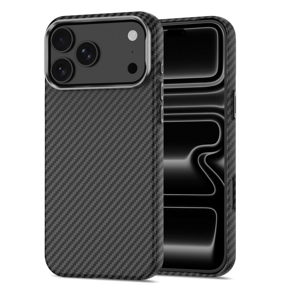 Dėklas Tech-Protect Ion Carbon MagSafe iPhone 17 Pro Max / 18 Pro Max, juodas/sidabrinis