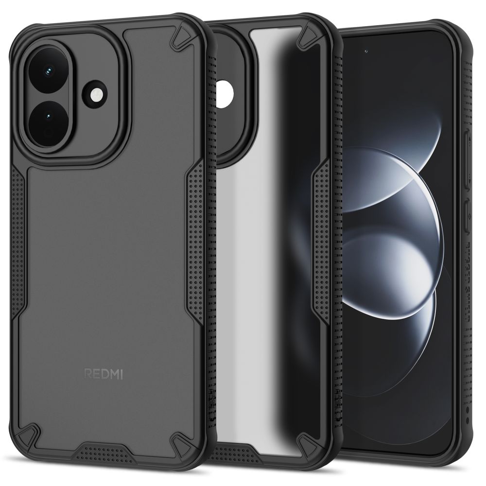Dėklas Tech-Protect Rugged Shield Xiaomi Redmi Note 17 Pro 5G, matinis juodas