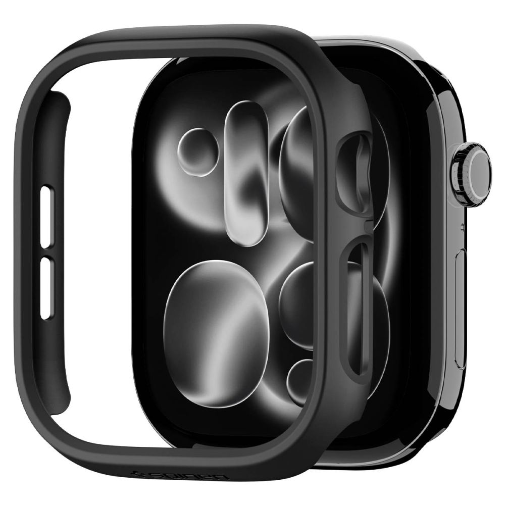 Dėklas Spigen Thin Fit Apple Watch 12 (46 mm), juodas