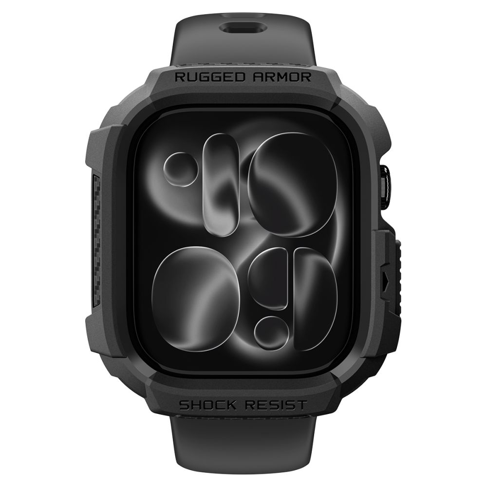 Dėklas Spigen Rugged Armor Apple Watch 12 (42 mm), matinis juodas