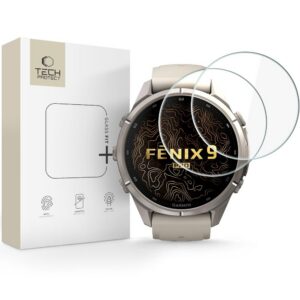 Apsauginis stiklas Tech-Protect Glass Fit+ Garmin Fenix 9 Pro (43 mm) 2 vnt., skaidrus