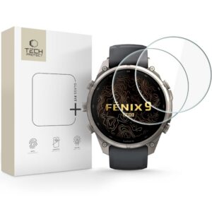 Apsauginis stiklas Tech-Protect Glass Fit+ Garmin Fenix 9 Pro (47 mm), 2 vnt., skaidrus
