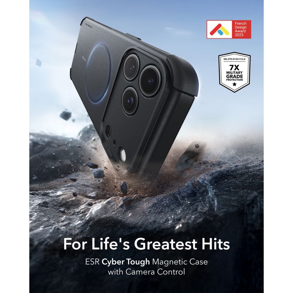 Dėklas ESR Cyber Tough MagSafe iPhone 17 Pro Max / 18 Pro Max, juodas