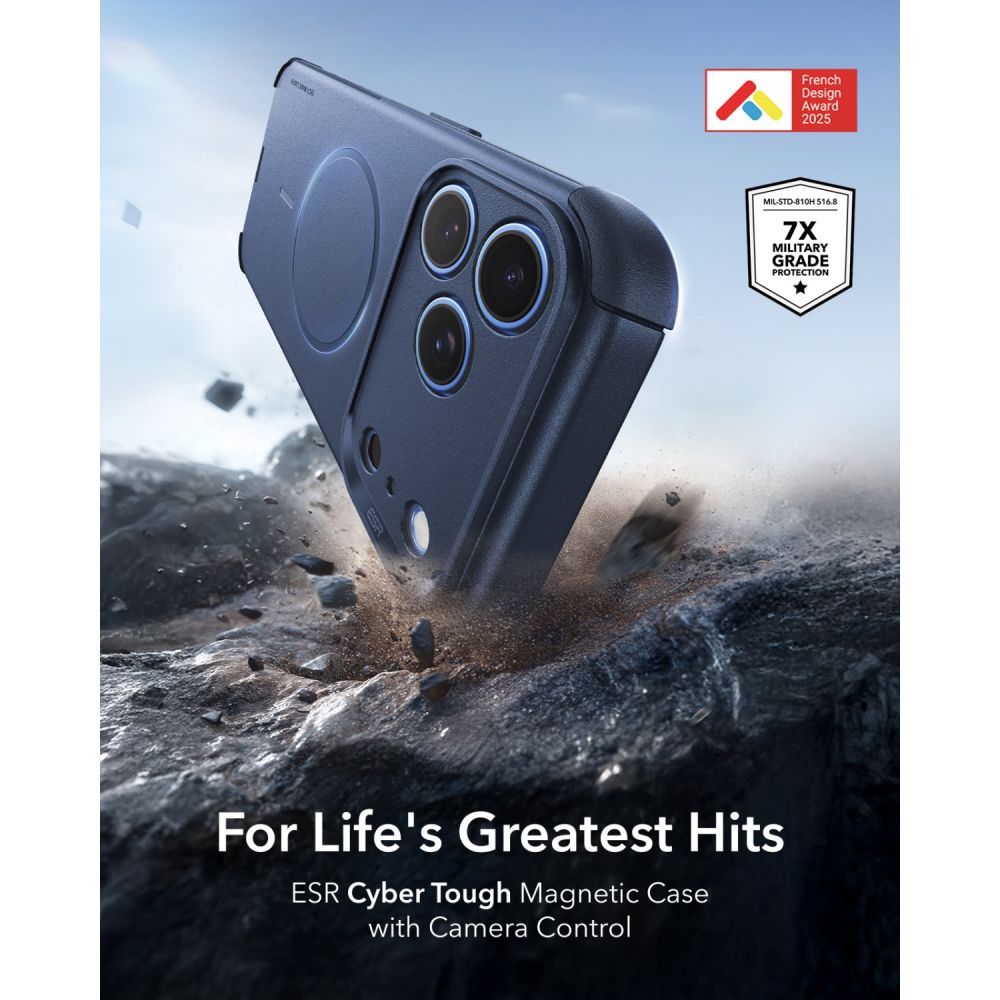 Dėklas ESR Cyber Tough MagSafe iPhone 17 Pro Max / 18 Pro Max, mėlynas