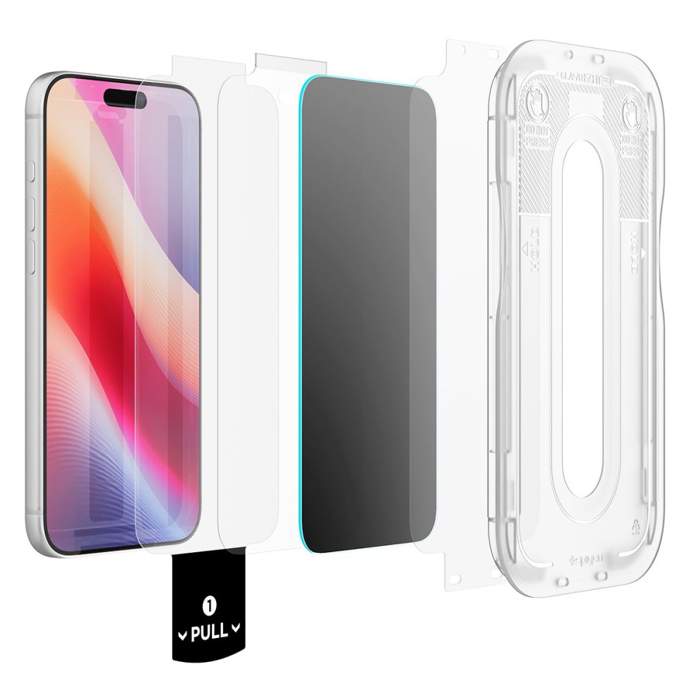 Apsauginis stiklas su privatumo filtru Spigen Glas.tR EZ Fit Pro AC HD Privacy iPhone 18 Pro Max 2 vnt.