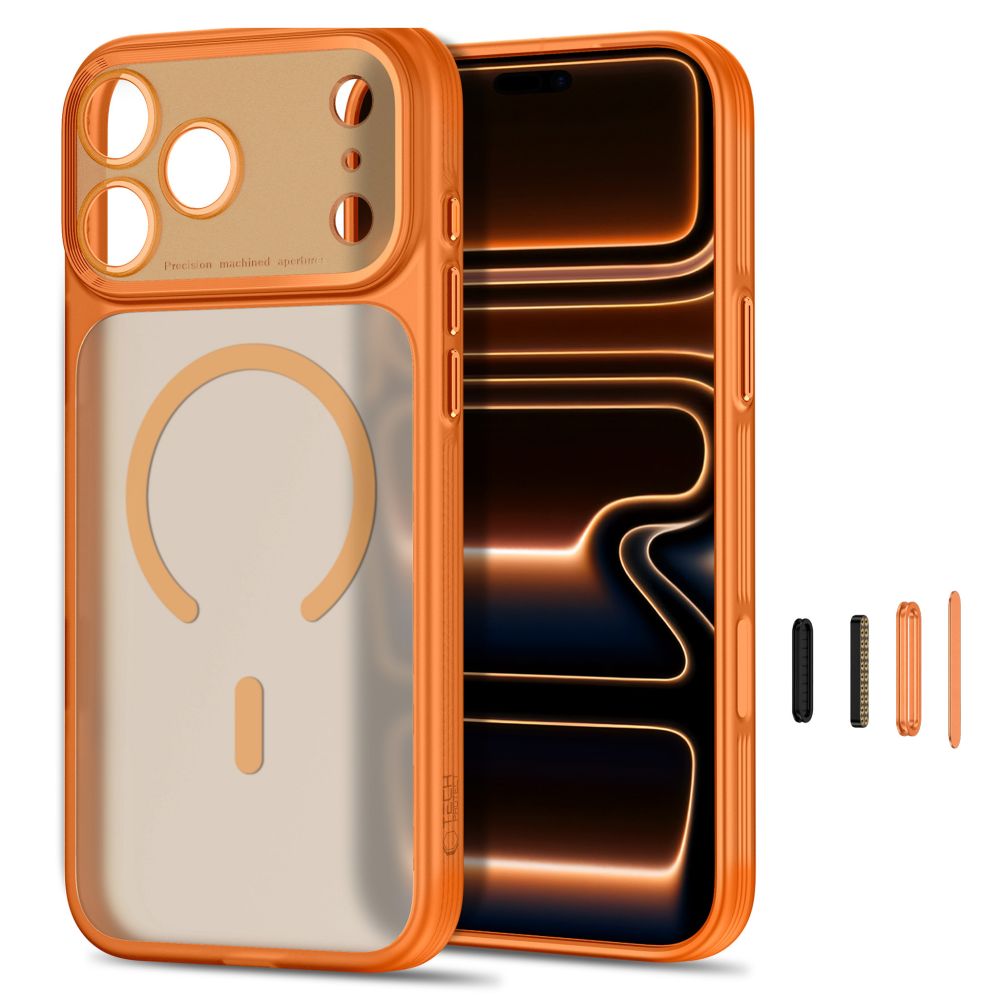 Dėklas Tech-Protect MagPrime MagSafe CC iPhone 17 Pro Max / 18 Pro Max, matinis oranžinis
