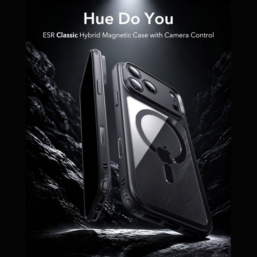 Dėklas ESR Classic Hybrid MagSafe iPhone 17 Pro / 18 Pro, skaidrus/juodas