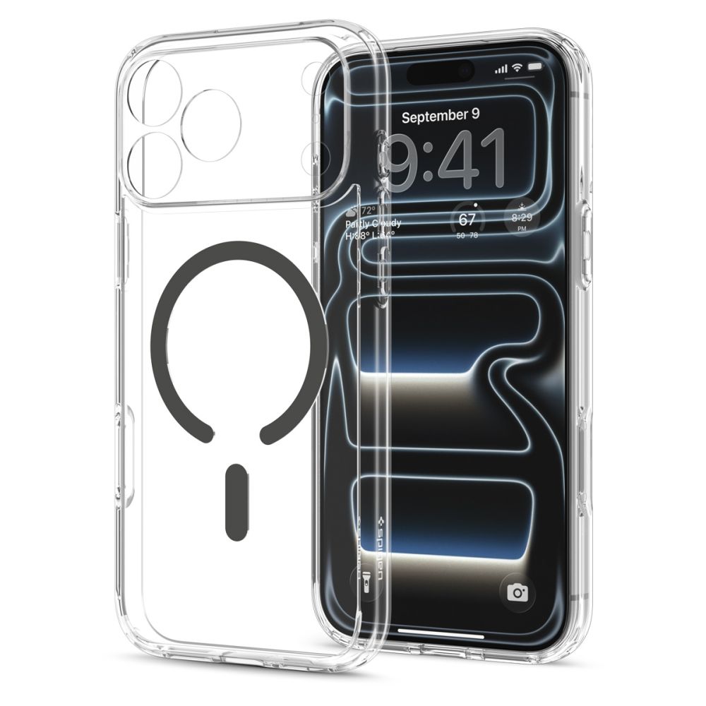 Dėklas Spigen Ultra Hybrid MagSafe iPhone 17 Pro Max / 18 Pro Max, skaidrus grafitinis