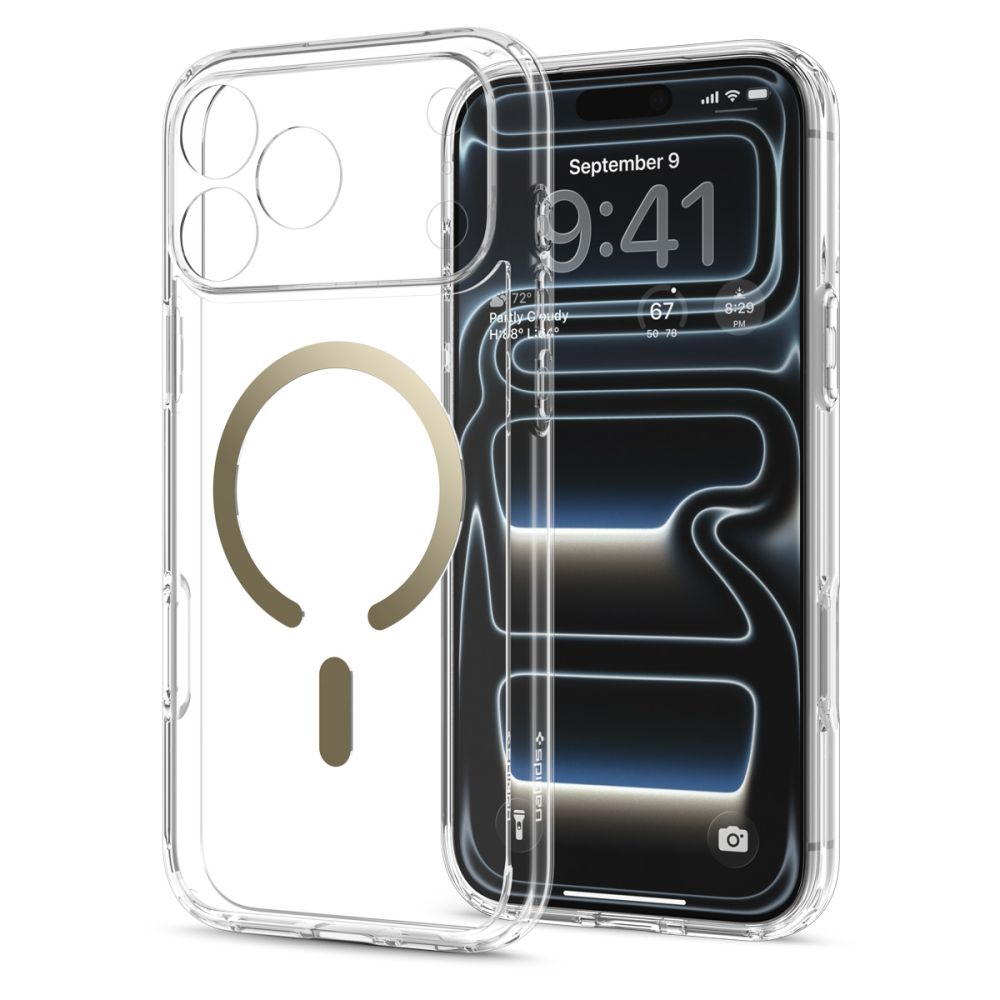 Dėklas Spigen Ultra Hybrid MagSafe iPhone 17 Pro Max / 18 Pro Max, skaidrus auksinis