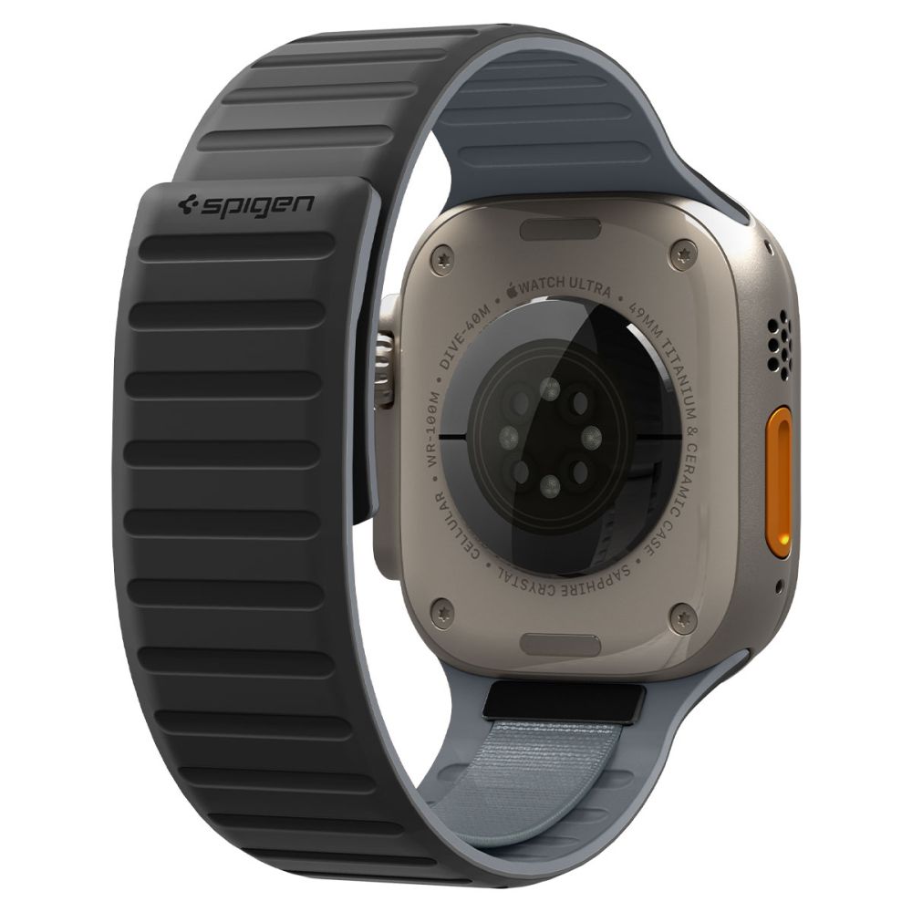 Dirželis Spigen Athlex Air M Apple Watch 8 / 9 / 10 / 11 / 12 / SE / Ultra (44 / 45 / 46 / 49 mm), juodas/pilkas