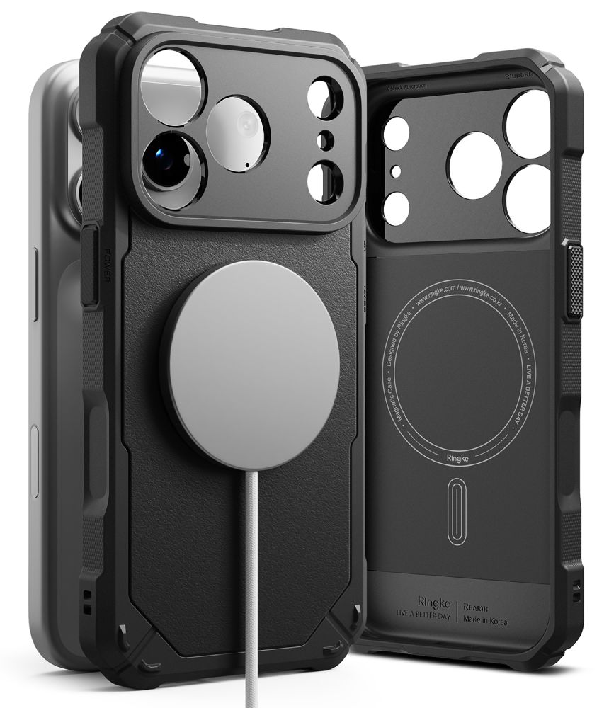 Dėklas Ringke Rugged Gear Magnetic MagSafe iPhone 17 Pro Max / 18 Pro Max, juodas