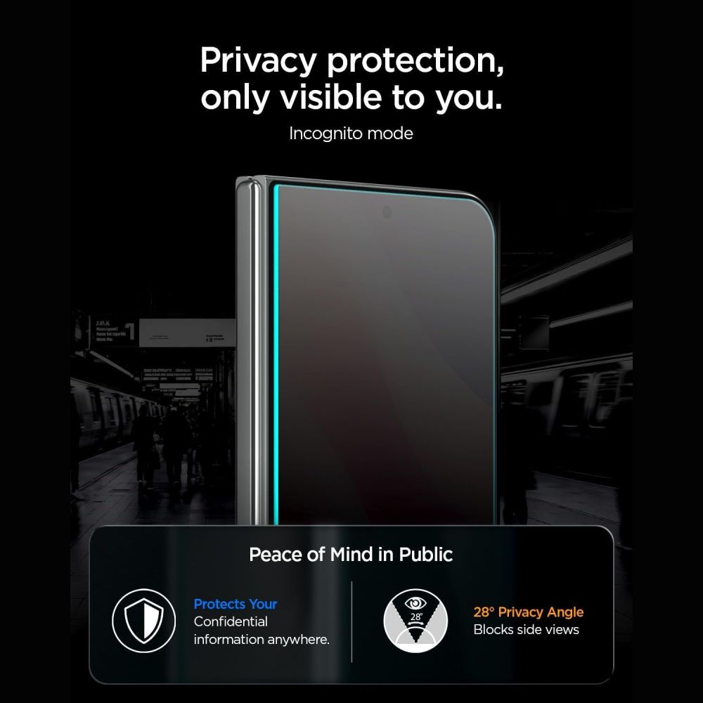 Apsauginis stiklas su privatumo filtru Spigen Glas.tR EZ Fit Pro AC HD Privacy iPhone Duo, 2 vnt.