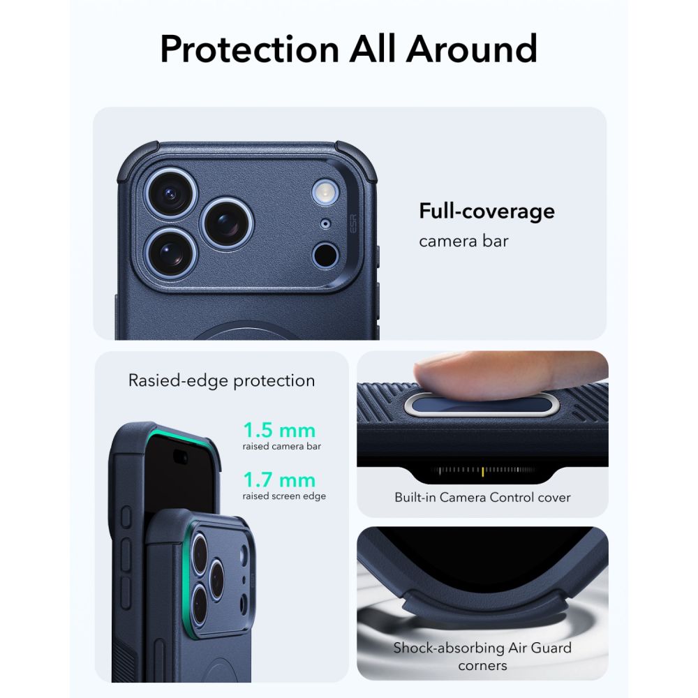 Dėklas ESR Cyber Tough MagSafe iPhone 17 Pro Max / 18 Pro Max, mėlynas