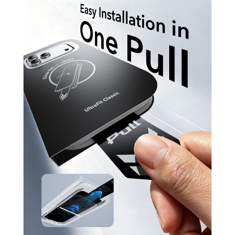 Apsauginis stiklas ESR UltraFit Classic iPhone 17 Pro Max / 18 Pro Max, 2 vnt., juodas