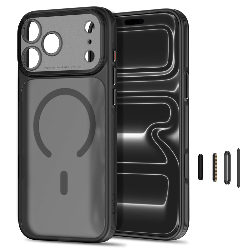 Dėklas Tech-Protect MagPrime MagSafe CC iPhone 17 Pro / 18 Pro, matinis juodas
