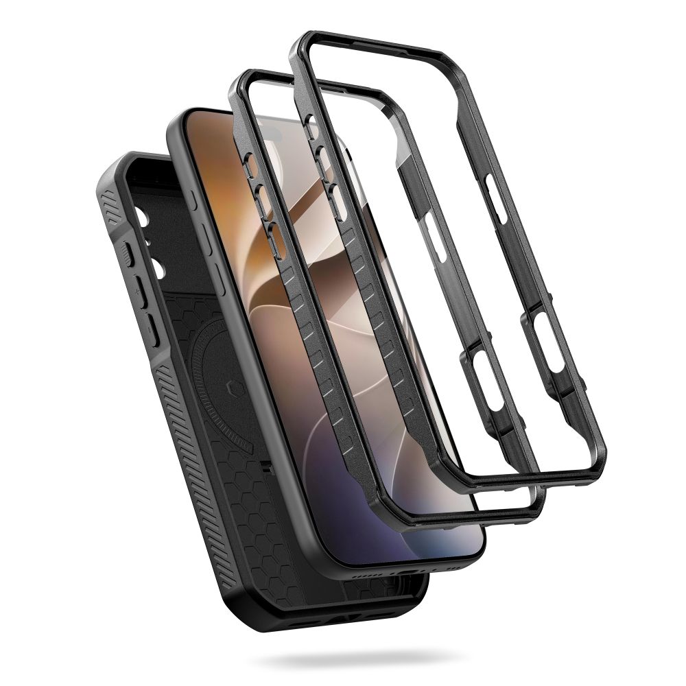 Dėklas Tech-Protect Kevlar MagSafe 2-Set iPhone 17 Pro Max / 18 Pro Max, juodas