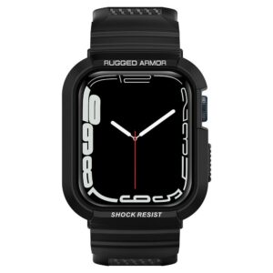 Dirželis Spigen Rugged Armor Pro Apple Watch 6 / 7 / 8 / 9 / SE 1 / 2 / 3 (44 / 45 mm) juodas