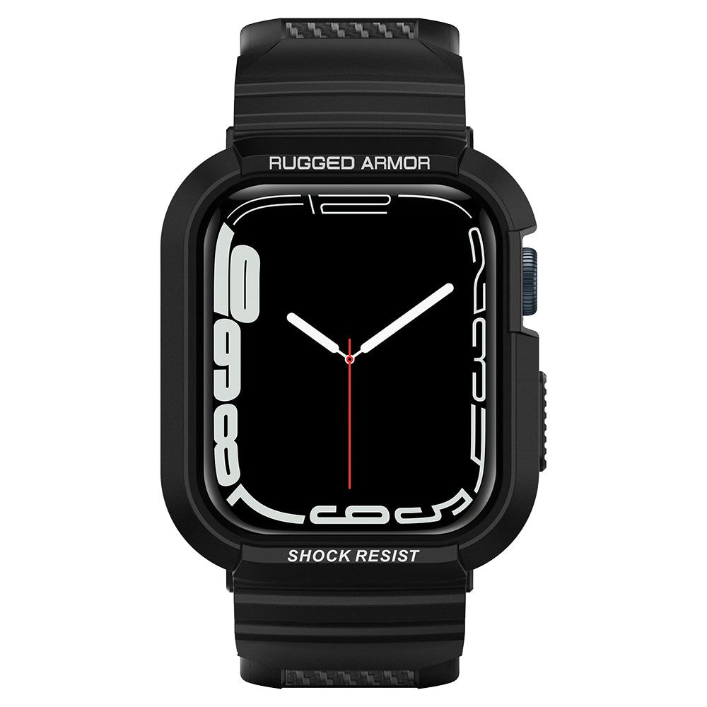 Dirželis Spigen Rugged Armor Pro Apple Watch 6 / 7 / 8 / 9 / SE 1 / 2 / 3 (44 / 45 mm) juodas