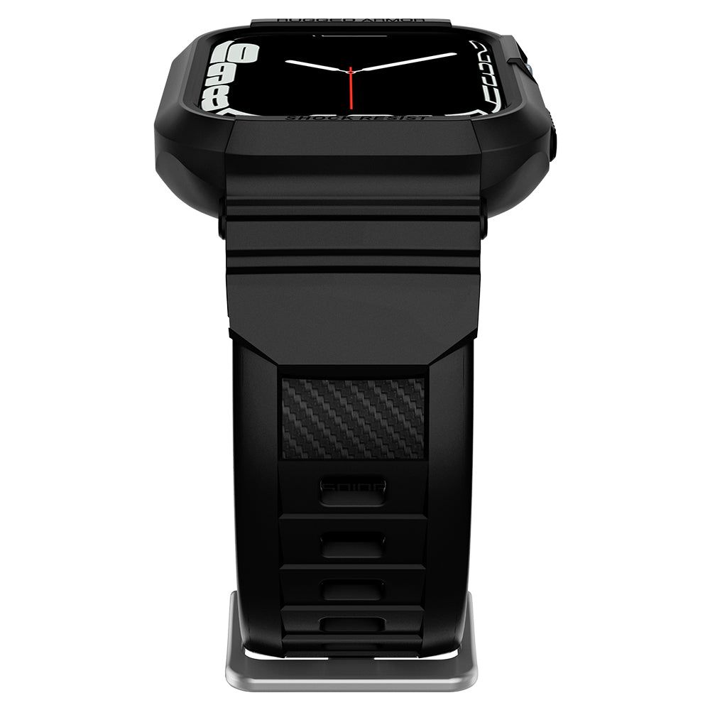 Dirželis Spigen Rugged Armor Pro Apple Watch 6 / 7 / 8 / 9 / SE 1 / 2 / 3 (44 / 45 mm) juodas