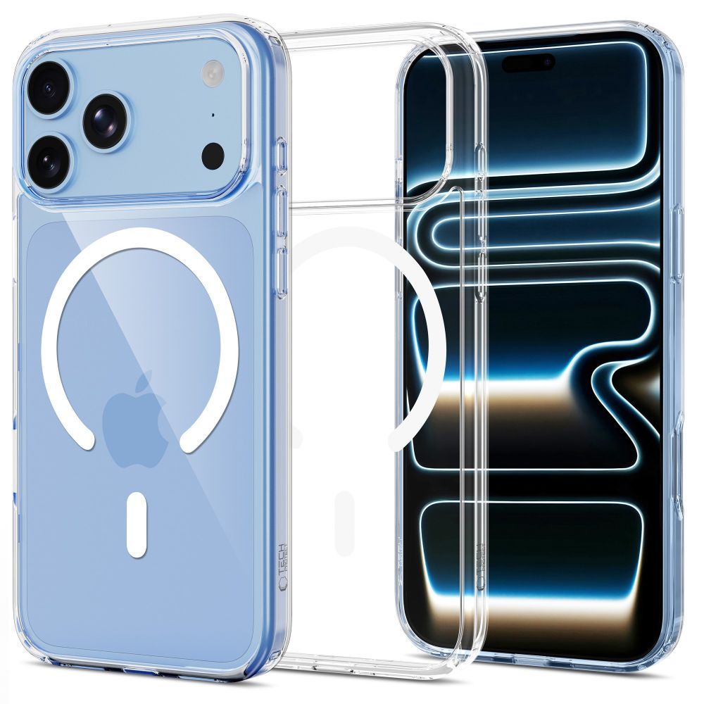 Dėklas Tech-Protect FlexAir Hybrid MagSafe + apsauginis stiklas 2 vnt. iPhone 17 Pro / 18 Pro, skaidrus