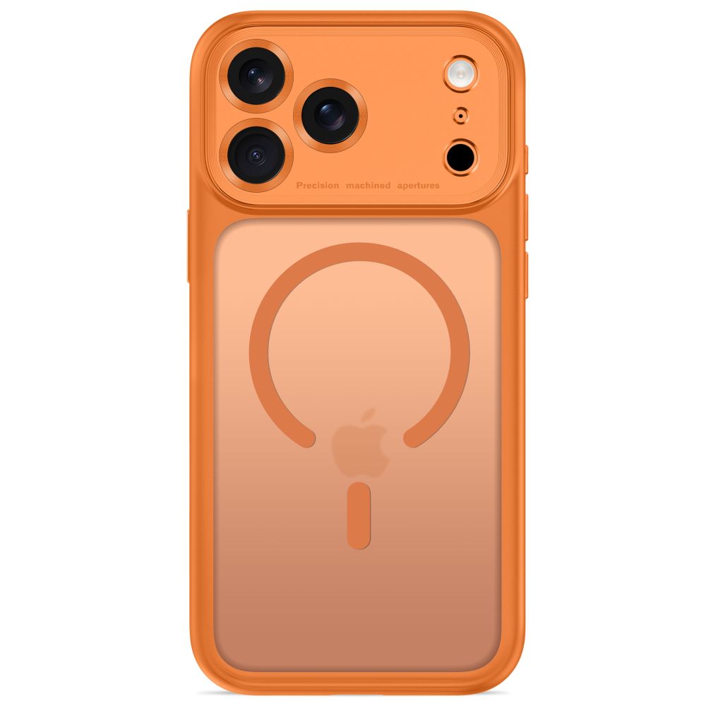 Dėklas Tech-Protect MagPeak MagSafe CC iPhone 17 Pro Max / 18 Pro Max, matinis kosminis oranžinis