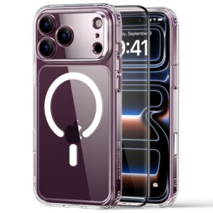 Dėklas ESR Classic Hybrid MagSafe su apsauginiu stiklu iPhone 17 Pro / 18 Pro, skaidrus