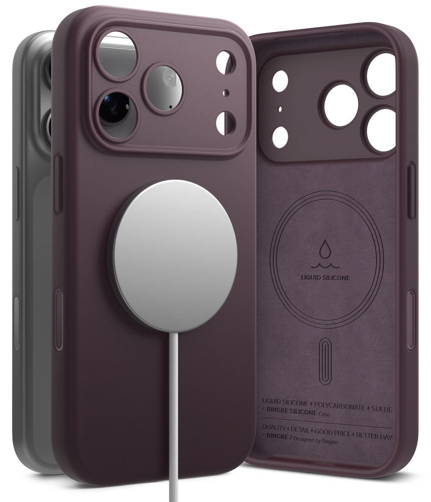 Dėklas Ringke Silicone Magnetic MagSafe iPhone 17 Pro Max / 18 Pro Max, bordo