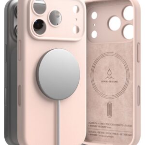 Dėklas Ringke Silicone Magnetic MagSafe iPhone 17 Pro / 18 Pro, smėlio rožinis