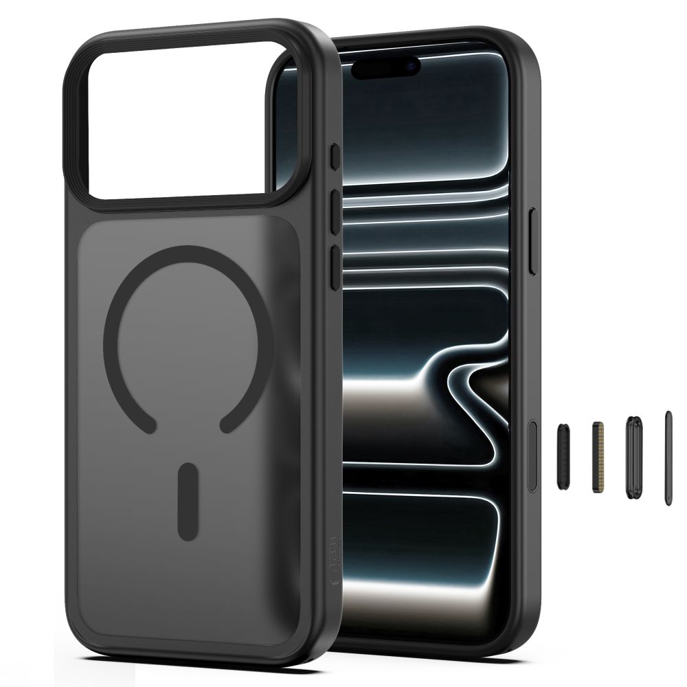 Dėklas Tech-Protect MagMat MagSafe CC iPhone 17 Pro Max / 18 Pro Max, matinis juodas